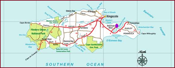 map of Kangooroo Island